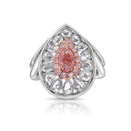 Pink and white diamond fashion ring. 3 carat pink diamond ring. pink diamond jewelry.