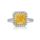 yellow diamond ring. yellow diamond. fancy yellow diamond. yellow diamond engagement ring. yellow diamond halo ring. canary diamond ring. yellow diamond jewelry. GIA certified yellow diamond.