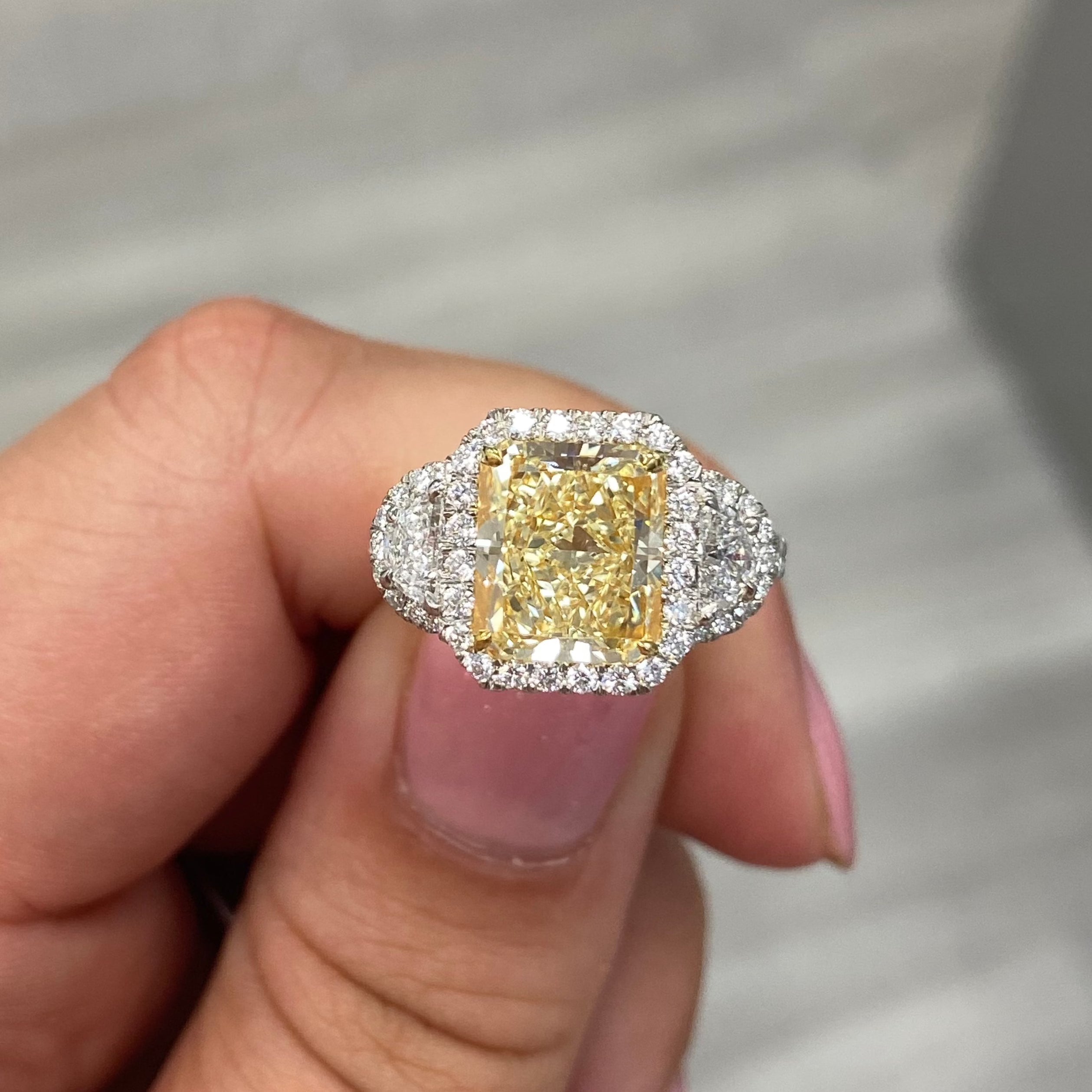 3.57ct GIA Light Yellow Diamond Ring