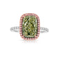 Stunning green diamond ring. Natural green diamond. Green diamond cushion cut. Green diamond engagement ring. Green diamond jewelry