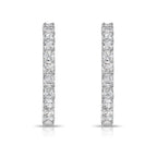 white diamond hoops, white radiant diamond hoops, white radiant diamonds, white diamond earrings, white diamond jewelry