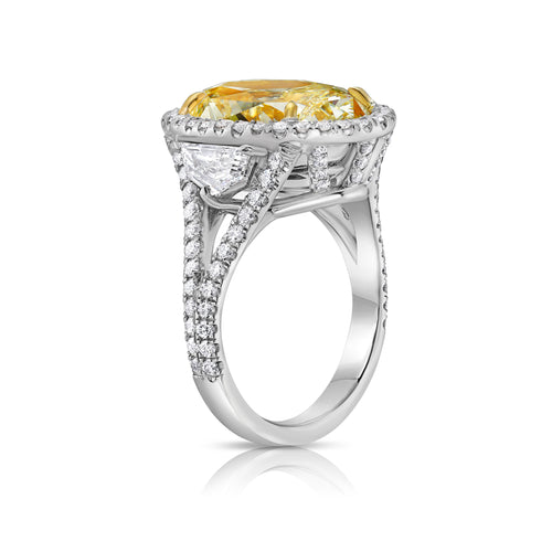 10.77ct Yellow Oval Diamond Halo Engagement Ring