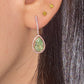 Natural green diamond earrings in a halo, diamond drop earrings with a beautiful green color