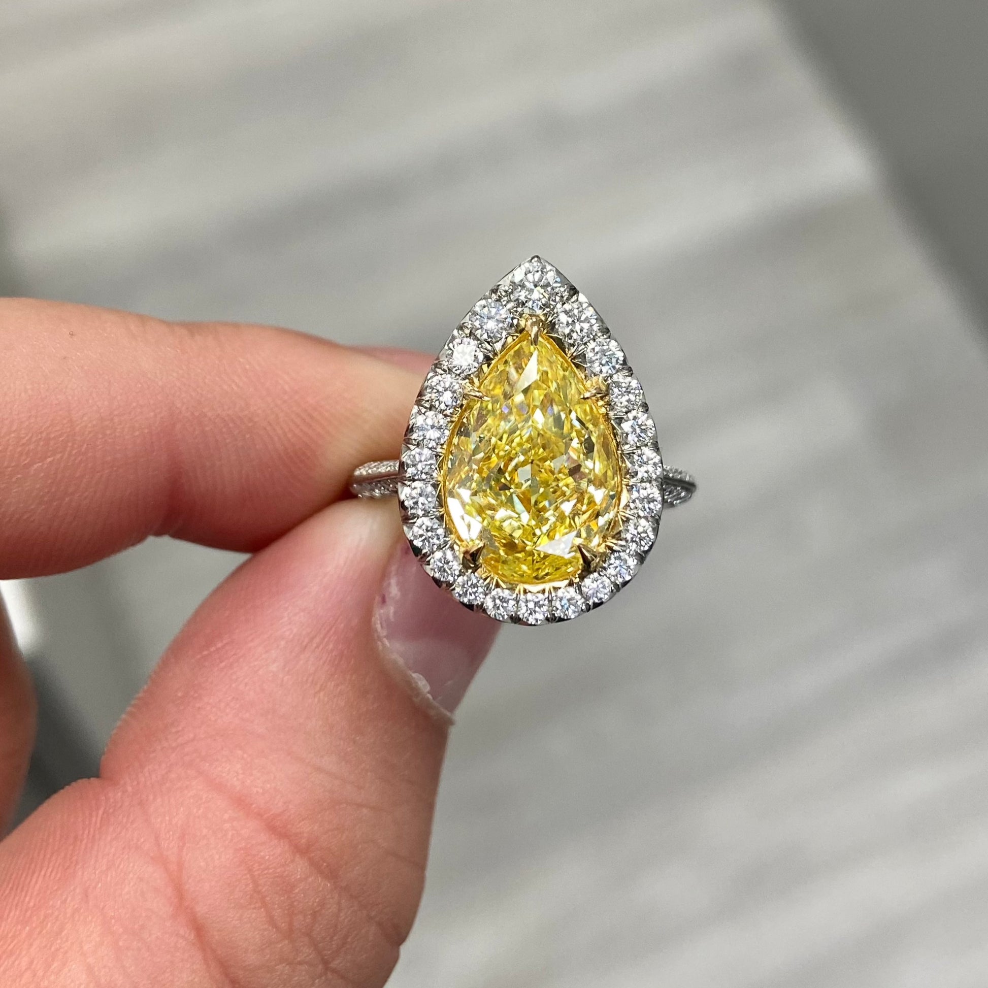 Intense yellow hot sale diamond ring