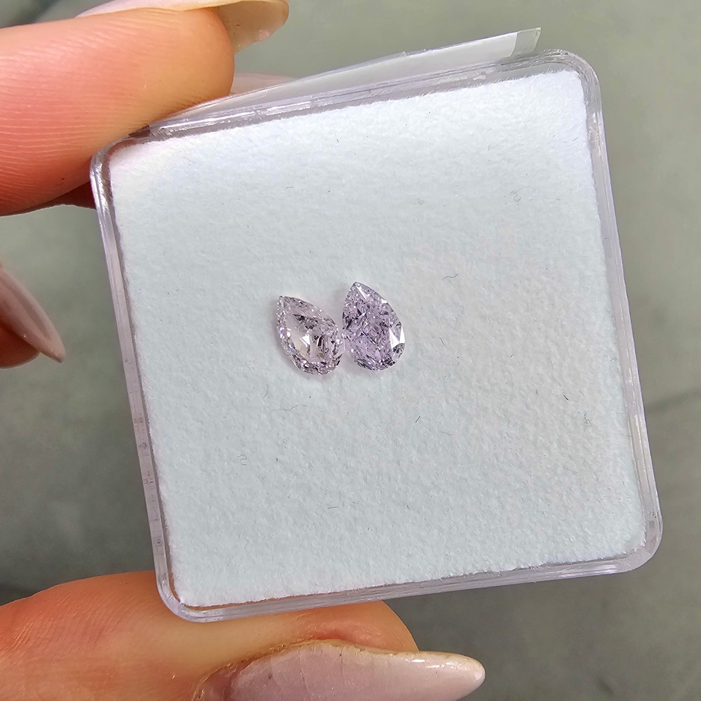 0.50 & 0.51 Carat Fancy Light Pinkish Purple Diamonds GIA Certified Diamonds SI1 Clarity Very Good + Good Cutting No Fluorescence