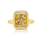 Yellow diamond ring. Fancy yellow diamond ring. yellow diamond bezel ring. yellow diamond jewelry.