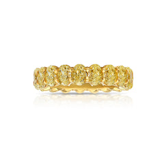 fancy yellow Oval diamond eternity ring. Yellow diamond oval eternity ring. Yellow diamond band. Canary diamond band. Yellow oval diamonds. Fancy yellow oval diamond ring. Yellow diamond stackable rings.