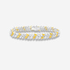 13ct Yellow & White Pear Diamond Double Row Bracelet