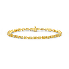 Fancy intense yellow diamond bracelet. Yellow diamond multi shape bracelet. Yellow diamond tennis bracelet. Canary diamond bracelet. Yellow diamond mutl shape. Natural yellow diamond bracelet.