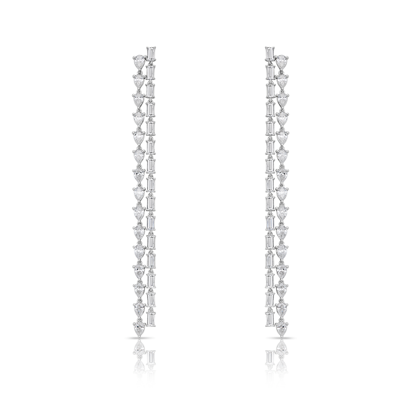 8.30ct White Diamond Drop Earrings
