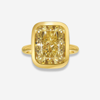 8 carat yellow diamond bezel ring