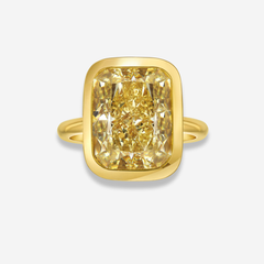 8 carat yellow diamond bezel ring