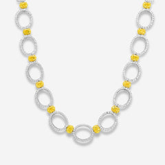 12.8ct Yellow and Colorless Diamond Statement Necklace