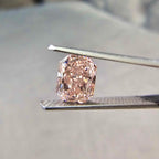 1.07 Carat Fancy Brownish Pink Diamond Elongated Radiant Cut Diamond Flawless Clarity Excellent + Very Good Cutting No Fluorescence GIA Certified Diamond.