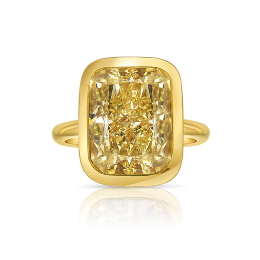 8.25ct Fancy Yellow Bezel Diamond Ring