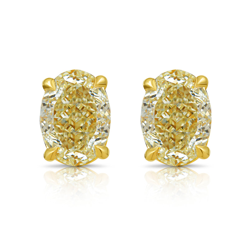 1ct Each Yellow Oval Diamond Studs