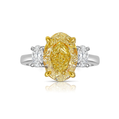 3ct Oval Yellow Diamond Engagement Ring