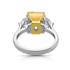 2.5ct Fancy Yellow Elongated Radiant Diamond Engagement Ring