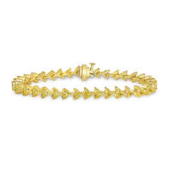 Yellow Heart Shape Diamond Tennis Bracelet