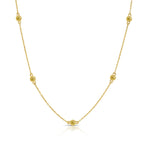 Yellow Diamond Bezel Station Necklace