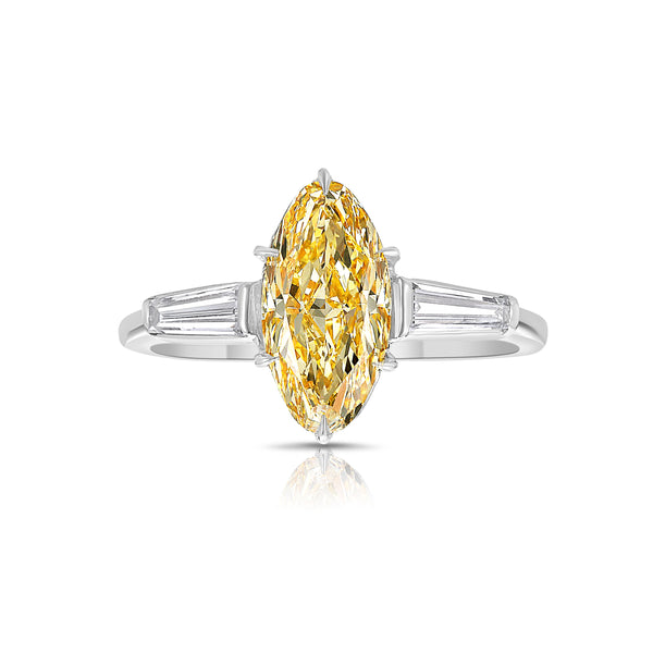 1.40ct GIA Fancy Intense Orangy Yellow Marquise Diamond