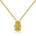 1.40ct Carat Fancy Yellow Pear Shape Diamond Pendant