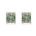 3.52ct Green Diamond Chameleon Diamond Studs