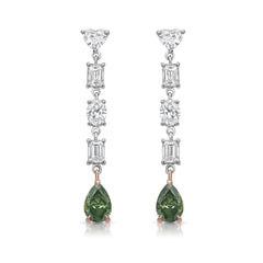 5.13ct Green Diamond Earrings