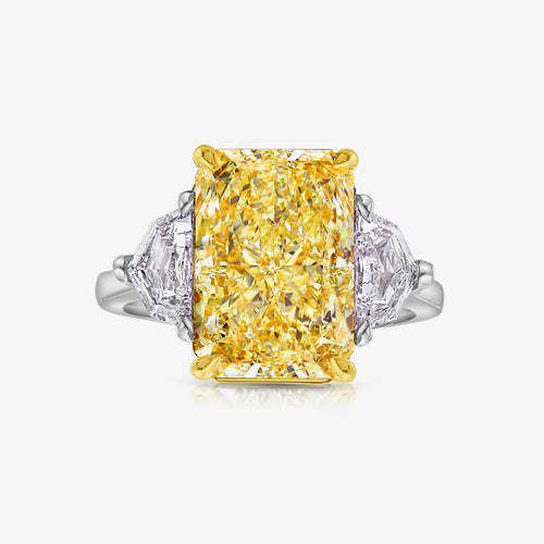 6 Carat Radiant Yellow Diamond Engagement Ring