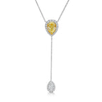 1.5ct Yellow and White Diamond Lariat Necklace