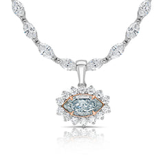 Green Marquise Cut Diamond Detachable Pendant Charm