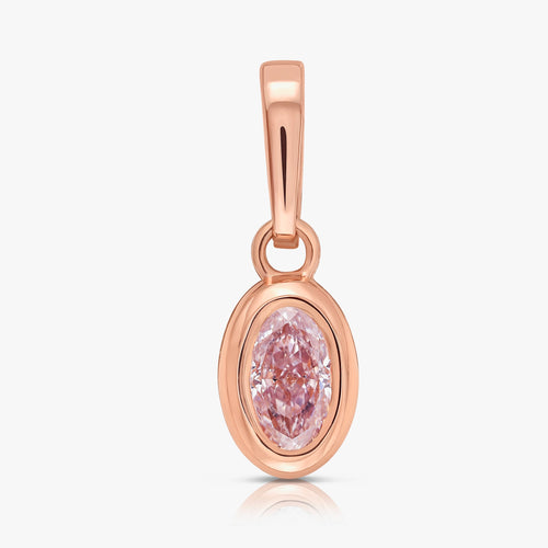 Pink Oval Diamond Charm