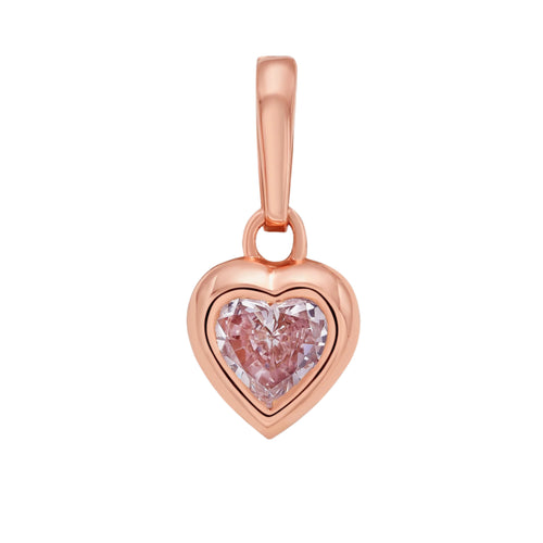 Pink Heart Shape Diamond Charm