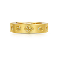 Mixed Shape Yellow Diamond Bezel Eternity Band