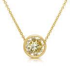 6 Carat Round Bezel Set Yellow Diamond Pendant
