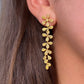 Yellow Diamond Drop Earrings. Flower diamond drop earrings. unique diamond drop earrings