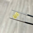 Elongated Fancy yellow diamond radiant cut, fancy yellow elongated radiant diamond, elongated radiant diamond, radiant cut diamond, yellow diamond, natural yellow diamond, canary yellow diamond, yellow radiant diamond