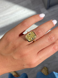 8.25ct Fancy Yellow Bezel Diamond Ring