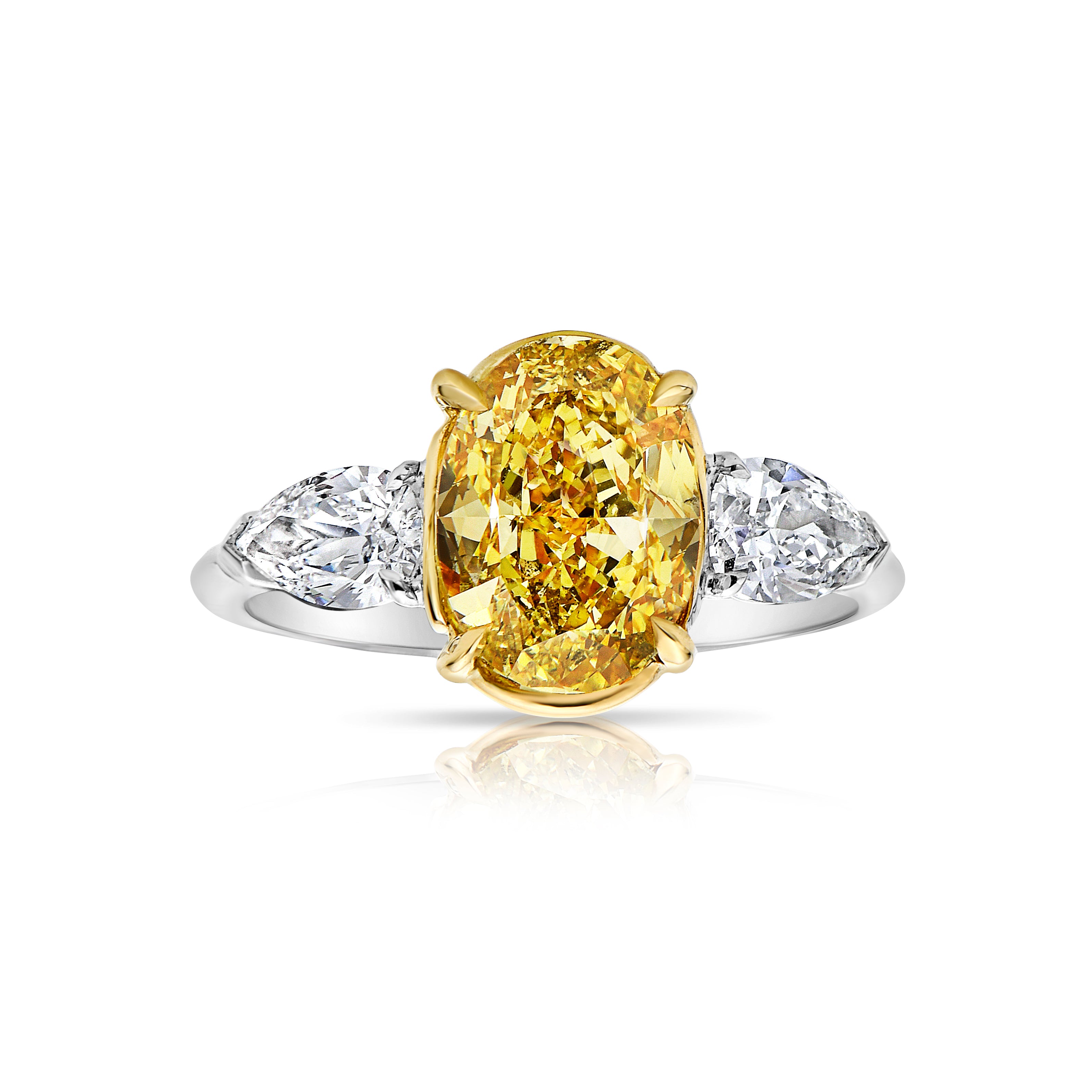 3.03ct GIA Fancy Intense Yellow Diamond Ring