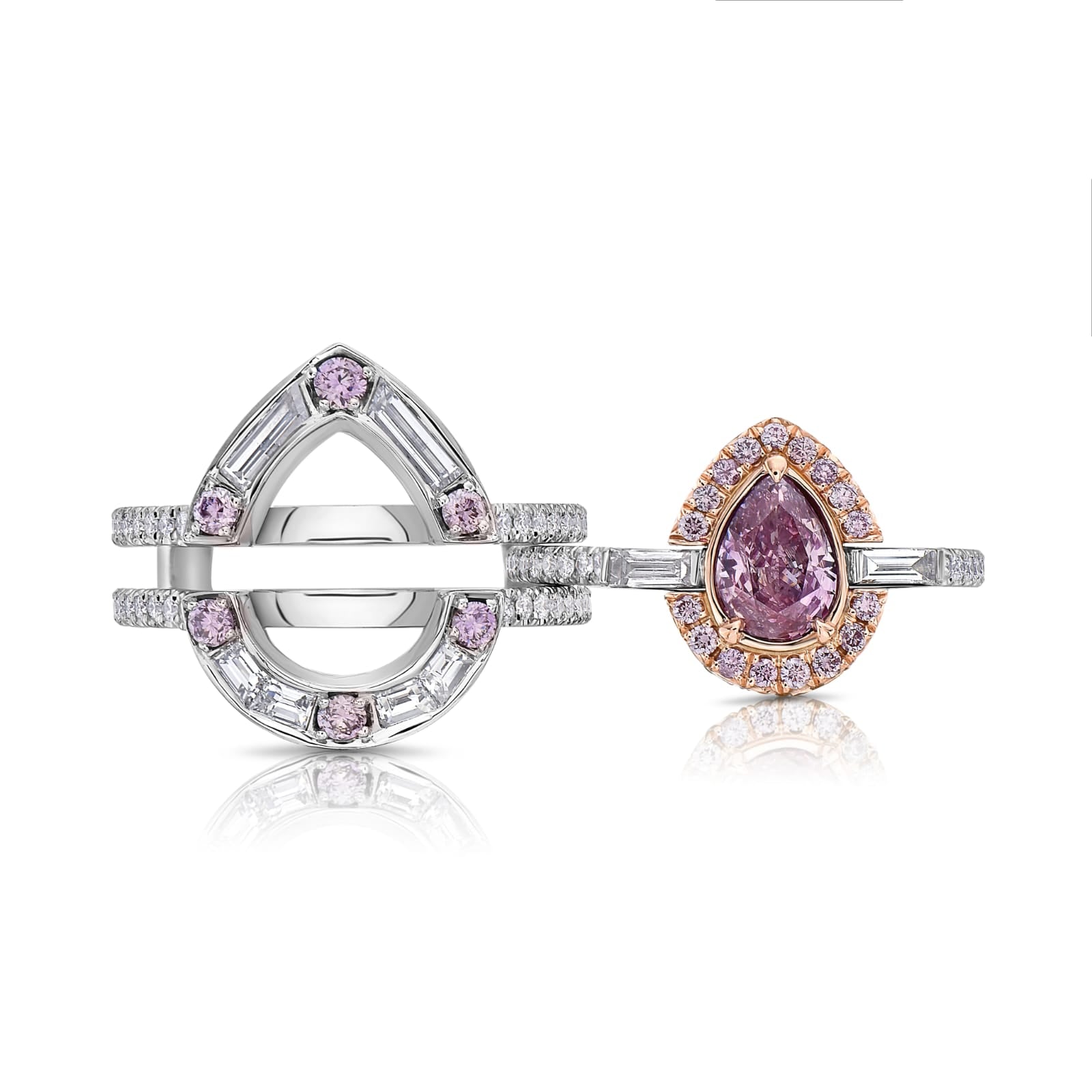 Fancy Intense Purple Pink Pear Shape Diamond Ring