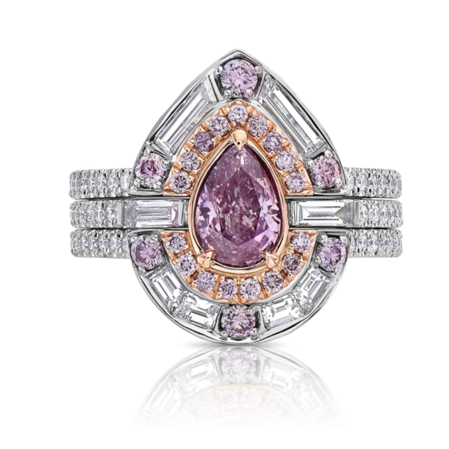Fancy Intense Purple Pink Pear Shape Diamond Ring