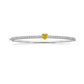 Heart-Shaped Yellow Diamond Bangle Bracelet