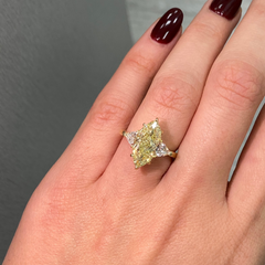 Yellow marquise cut diamond ring