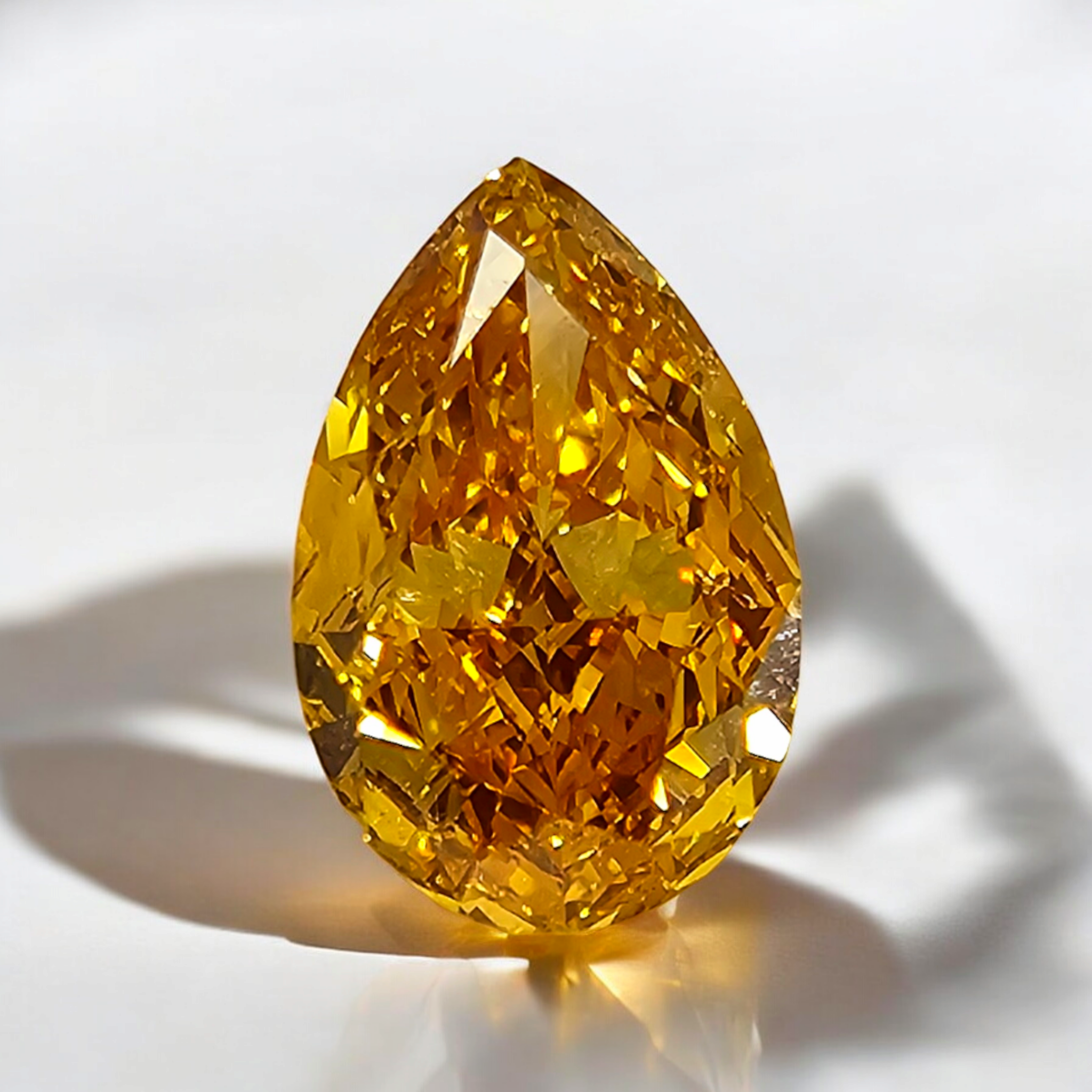 0.32 carat, Fancy Vivid Orange Yellow Diamond, Radiant Shape