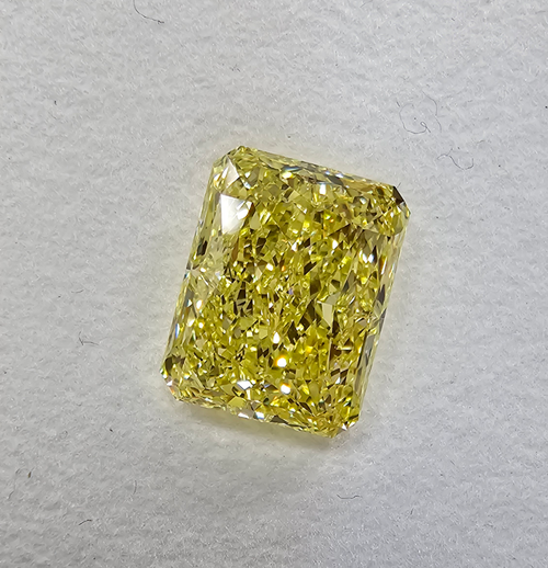 5.65ct Fancy Intense Yellow VVS1 Elongated Radiant Cut Diamond - Loose