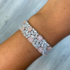 25 Carat Pink & White Diamond Bracelet