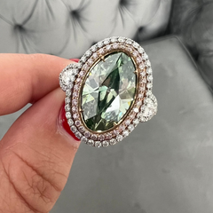 5.78ct Green Marquise Diamond Ring