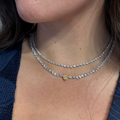 Mixed Shape with Fancy Yellow Heart Shape Diamond Necklace
