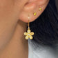 Yellow Diamond Flower Drop Earrings