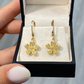 Yellow Diamond Flower Drop Earrings